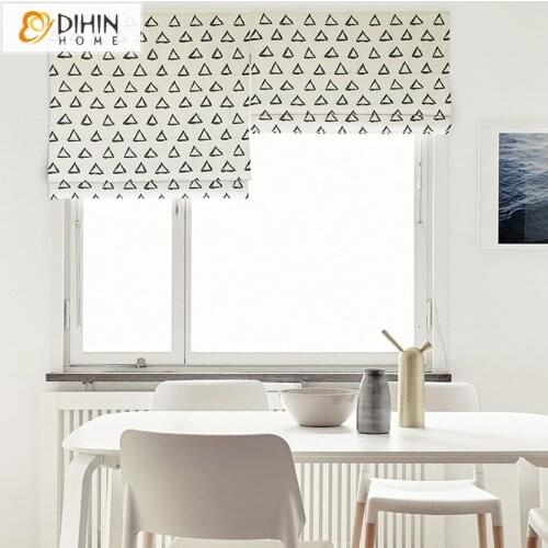 Modern Small Triangels Printed Roman Shades Custom to Sizes Window Curtains For Living Room Free Shipping