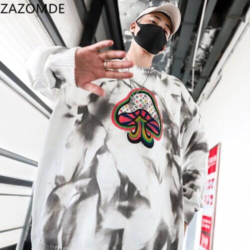 ZAZOMDE Couple Sweater Autumn Sweater Men Oversize Sweater Casual Clothes Sweatshirt Streetwear Loose Fashion Color Pullover Men