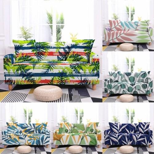 Tropical Elastic Sofa Cover For Living Room Sofa Cover Chaise Lounge Sectional Couch Cover Corner Sofa Slipcover 1/2/3/4 Seaters