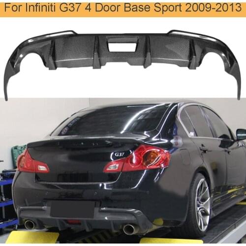 Carbon Fiber Car Rear Bumper Diffuser Lip Spoier for Infiniti G37 4 Door Base Sedan Sport 2009-2013 Car Rear Spoiler Black FRP