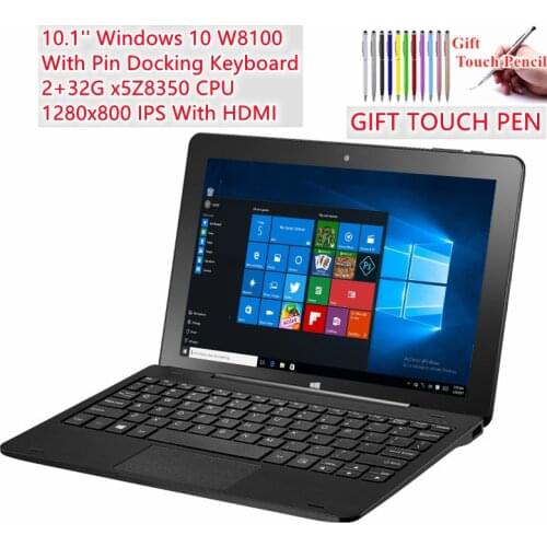 Hot Sale W8100 10.1 Inch Tablet PC Windows 10 Dual Cameras 1280*800 IPS 2GB RAM 32GB ROM Tablets PC with Pin Docking Keyboard