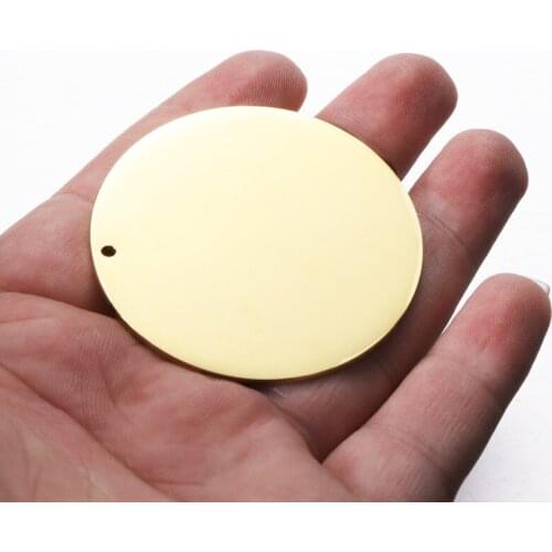 10pcs DIY Jewelry Accessories Mirror Polish Tag Stainless Steel Big 50mm Blank Round Geometric Polished Pendant