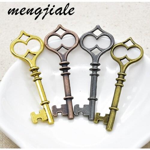 10pcs Vintage Multicolor Alloy Metal Santa keys Charms fit handmade jewelry pendant making 60*20mm