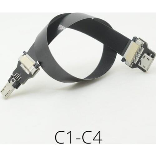 3A FPV monitor Micro USB male female Up & Down Angle OTG Super Soft Ultra Thin Flat FPC charging AV output flexible Cable