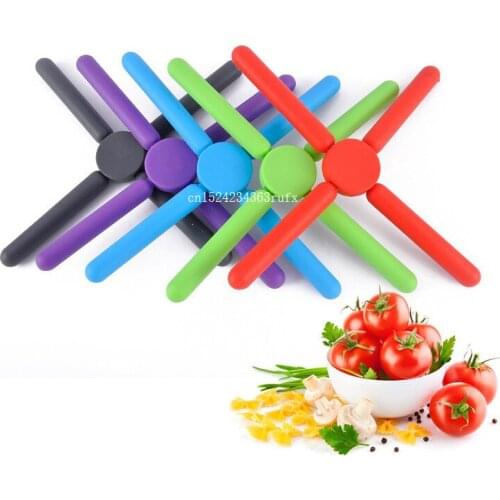 50pcs Kitchen Foldable Pot Pads Silicone Trivets Silicone Pot Holder Collapsible Pot Coasters