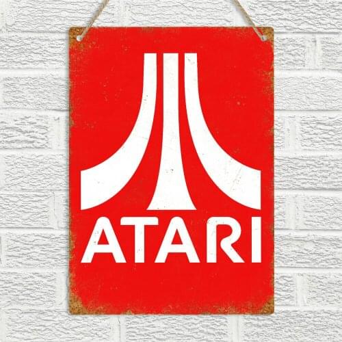 ATARI Vintage Retro Style Metal Tin Sign Plaque Gaming 8bit Arcade Man Cave Bar