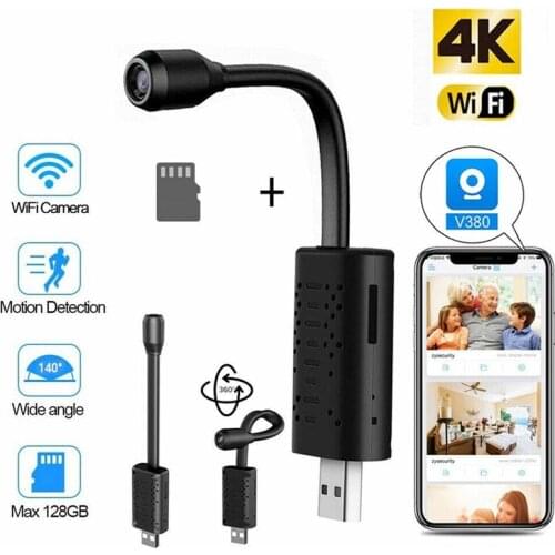 Versteckte Mini-USB-IP-Kamera HD 1080P Wireless WiFi Security Camcorder V380