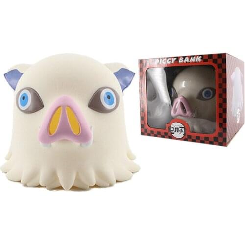 Demon Slayer: Kimetsu no Yaiba Funny Hashibira Inosuke Piggy Bank Action Figure Toys PVC Anime Figures Gifts for Kids Girls