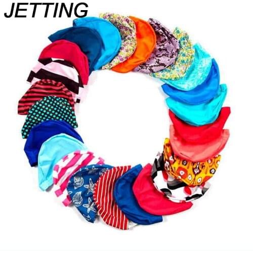 HOT Polyester Protect Pool Hat for Men Women Adults Print Swim Caps Free Size Ears Swimming Cap Long Hair Sports Swim