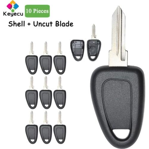 KEYECU 10PCS/Lot Replacement Uncut Transponder Ignition Car Key Shell Case Housing With GT10 Blade - FOB for Fiat IVECO DUCATO