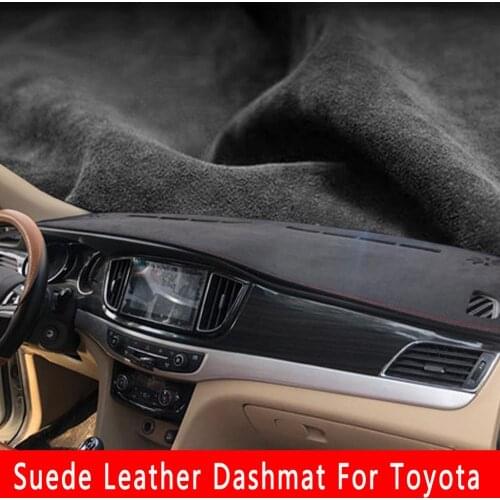 For Toyota 86 Corolla Altis Rav4 Camry C-HR Highlander Mark X Crown Vios Suede Leather Dashmat Dashboard Cover Dash Mat Carpet
