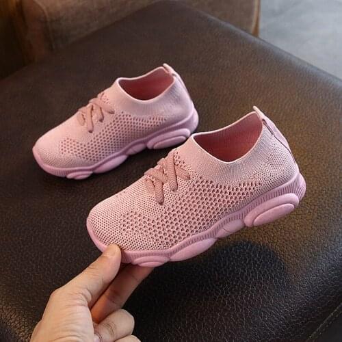 2021 Spring Summer Autumn Fashion Children Shoes Sneakers Kids Girls Boys Solid Stretch Mesh Sport Shoes New Baby Sneakers