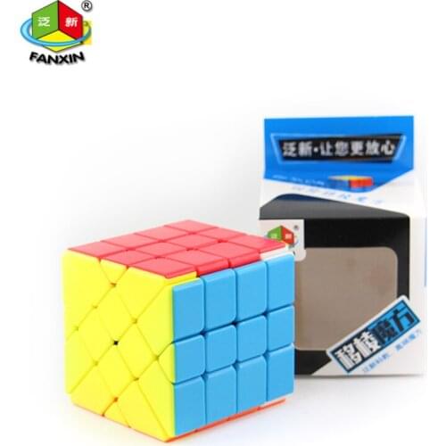 Newest FanXin 4x4x4 YiLeng Fisher Cube Stickerless Magic speed Puzzle 4x4 Educational toys professional competition Cubo Magico