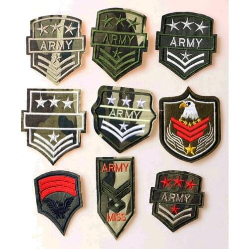 US Marine Corps Medal Camoufla icon Embroidered Iron on Patches for Clothing DIY Stripes Clothes Patchwork Stickers Custom Badge