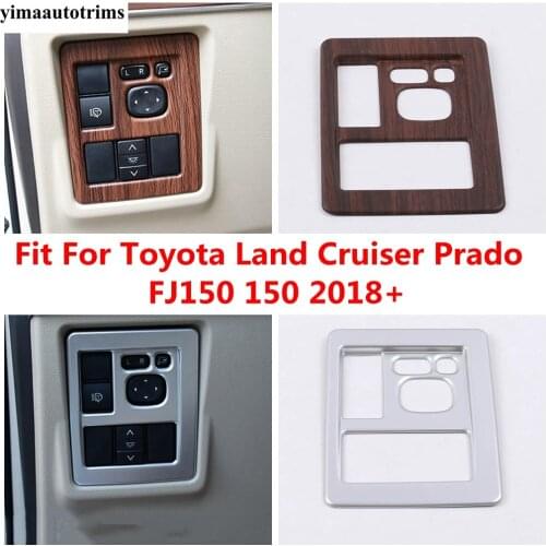 Wood Grain / Matte Head Fog Light Lamp Button Panel Cover Trim Accessories For Toyota Land Cruiser Prado FJ150 150 2018 - 2020