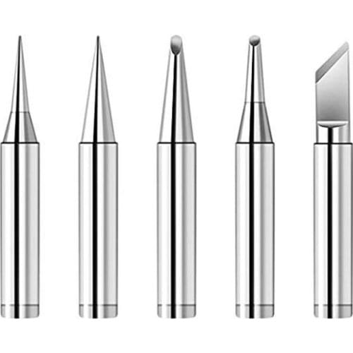 5pcs/lot Pure Copper 900M-T Soldering Iron Tip Lead-free Solder Tips Welding Head BGA Soldering Tools