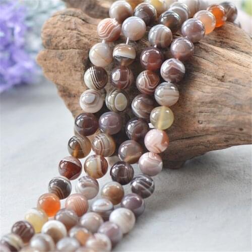 Joanlyn Grade AA Natural Light Brown Stripe Agate Beads NOT Dyed 6mm-16mm Smooth Polished Round 15 Inch Strand AG14