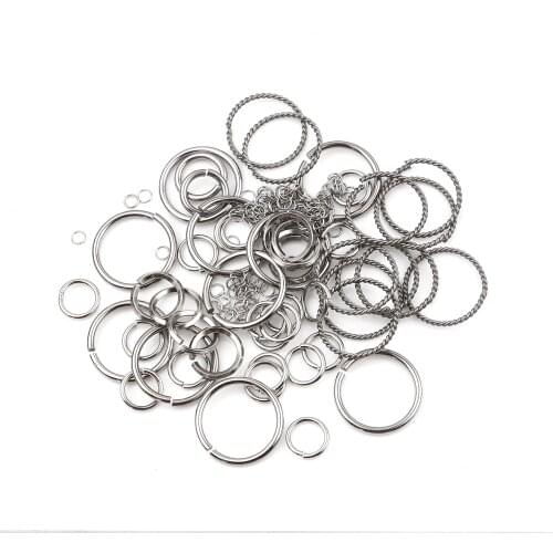 0.5mm-1.8mm Stainless Steel Open Jump Rings Findings Round Silver Color 4mm-16mm DIY Making Keychain Necklace Jewelry,100PCs