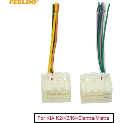 FEELDO 10Pair 35Pin Car Stereo Wire Harness Adapter Connector Plug Into Radio For KIA K2/K3/K4/Elantra/Mistra/Tucson (16~17)