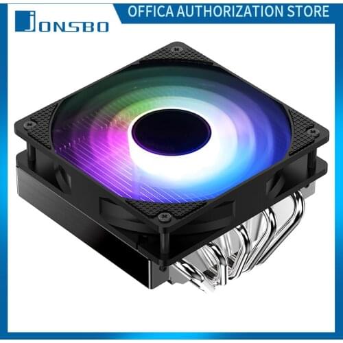 Jonsbo 701 CPU Radiator 5heat Pipe 75mm Ultra-Thin Design 4PIN PWM Interface LED Silent Fan Support IntelLGA775/115X AM2/AM3/AM4