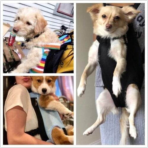 Adjustable Dog Backpack Kangaroo Breathable Front Puppy Dog Carrier Bag Pet Carrying Travel Legs Out Easy Fit