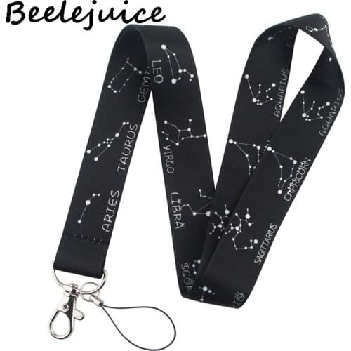 Romantic Starry Sky Constellation Neck Strap Lanyards ID badge card holder keychain Mobile Phone Gift Ribbon webbing necklace