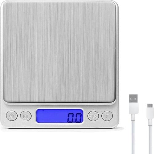LED Digital Weighing Scale Mini Pocket Scale Stainless Steel Precision Jewelry Electronic Balance Grams Weight for Gold Baking