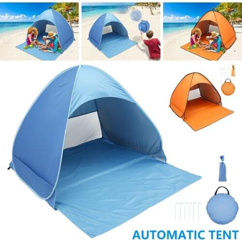 TOMSHOO Outdoor Beach Tent Sunshine Shelter 2 Person Sturdy 170T Polyester Sunshade Tent for Fishing Camping Hiking Picnic Park