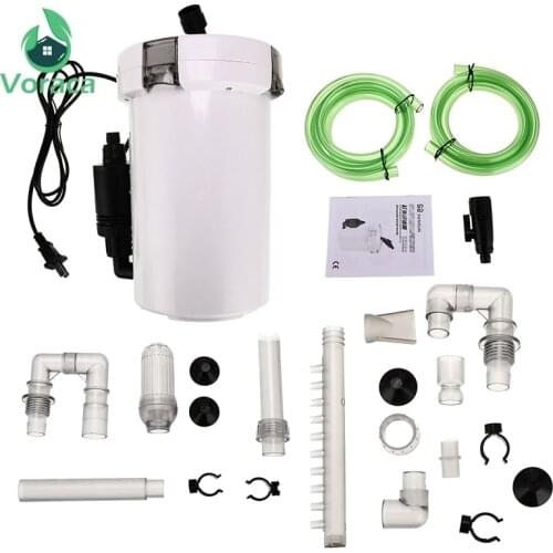 220V 6W 400L/H External Aquarium Filter Canister Ultra-quiet Fish Tank Filter Bucket Aquarium Adjustable Flow HW-603B/HW-602B