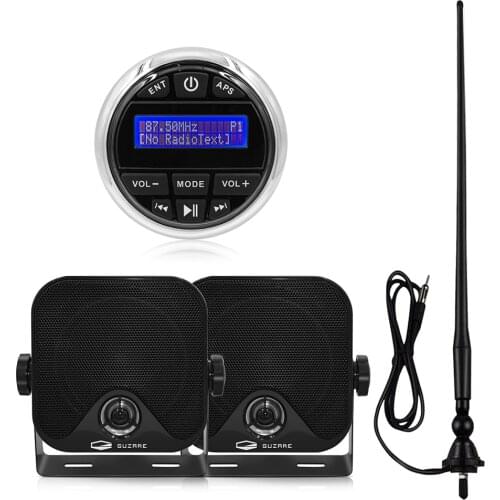 Waterproof Marine Stereo Audio Bluetooth Receiver Boat Radio DAB+ AM FM MP3 Player+4Inch Marine Speakers+Antenna For RV Yacht