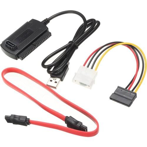 POHIKS 3pcs High Speed USB 2.0 to SATA/IDE Drive Cable Portable 2.5/3.5 Inch HDD Hard Drives Adapter Converter Cables Set