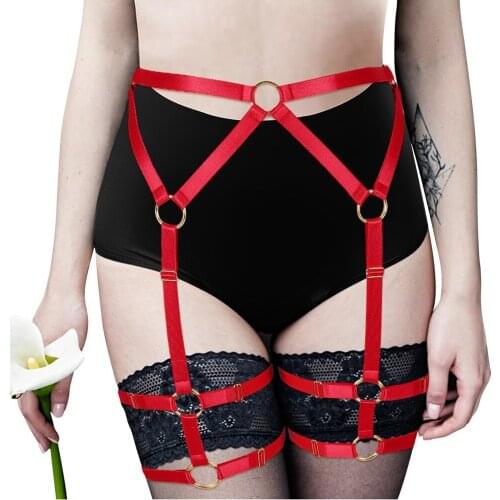Woman Harness Leg Harness Goth Erotic Stockings Garter Lingerie Body Sexy Waist Bondage Cage Belt Sword Belt Fetish Stockings