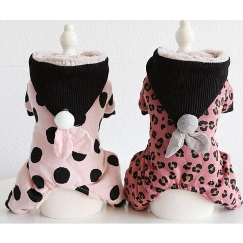 Winter Dog Full Body Suits Small Pets Dog Jumpsuit Thicken Warm Clothes Bichon Pomeranian Maltese Outfits Schnauzer Cat Apparel