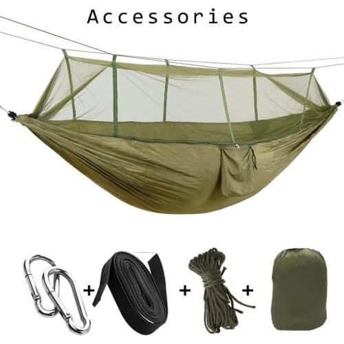 1-2 Person Parachute Fabric Portable Cloth Automatic Easy-to-Put-up Tent Outdoor Camping Anti-Mosquito Hammock with Mosquito Net
