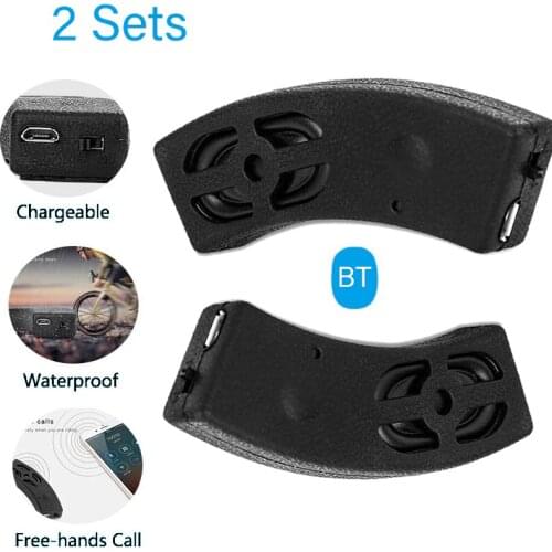 2set Motorcycle Speaker Waterproof Boombox Bicycle Helmet Headsets Wireless Bluetooth-compatible Outdoor Riding Stereo
