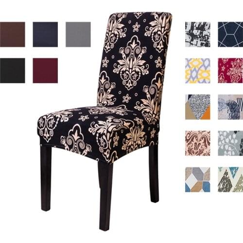 2021 Stretch Dining Chair Covers Elastic Printed Kitchen Chair Cover Slipcovers for Wedding Banquet Restaurant Hotel