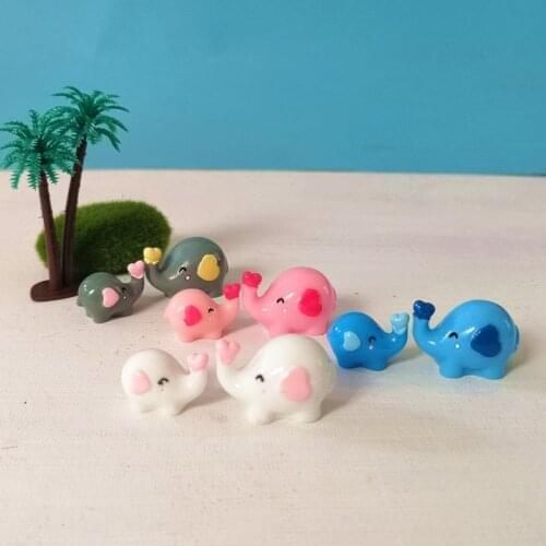 4pc Mini Cute Elephant Animal Figurine Model Home Decor Miniature Toy Craft Ornament Garden Fairy Decoration DIY Accessories