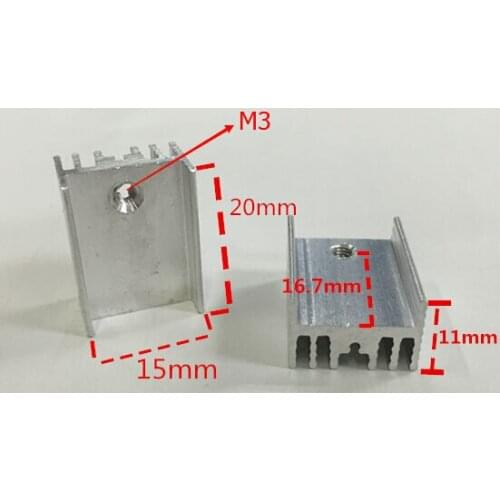 50PCS heatsink 15*11-20mm/Transistor heatsink/to-220 heatsink/ic heatsink