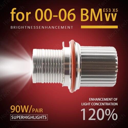 90W High Power LED angel eye bulbs ring Marker light for 2000-2006 BMW E53 X5 Super Bright