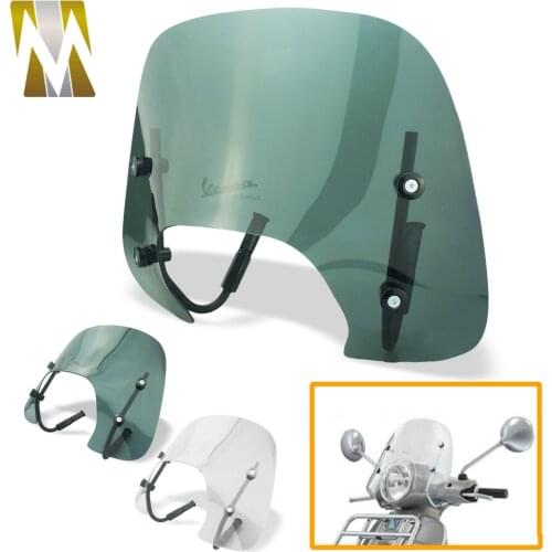 Motorcycle Bolt-On Windshield Windscreen Wind Deflector Cover Protection for Piaggio Vespa Sprint 150 Motorbike Bracket Parts