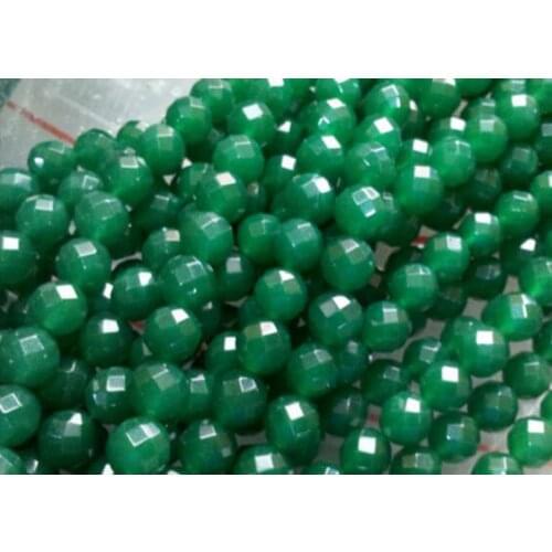 Free Shipping 15" 5Strand 10MM Faceted AAA Natural stone Green Loose Beads 15"