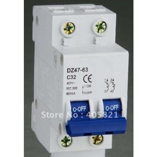 Free shipping+Special promotion! mini circuit breaker 2Pole C1 C3 C5 C6 C10 C16 C20 C25 C32 C40 C50 C63 MCB