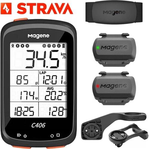 MAGENE C406 Ant+ Bike Computer Wireless MTB Speedometer Bicycle Bluetooth Heart Rate Belt Speed Cadence Sensor Road Cycling GPS