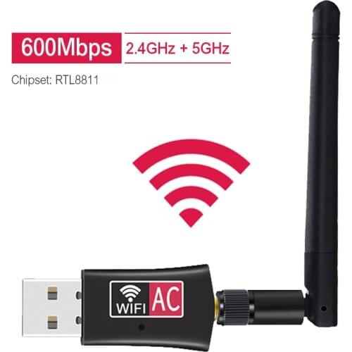 Wireless USB wifi Adapter AC600 Dual Band 600Mbps 2.4GHz 5GHz WiFi with Antenna PC Computer Network Card Receiver 802.11b/n/g/ac