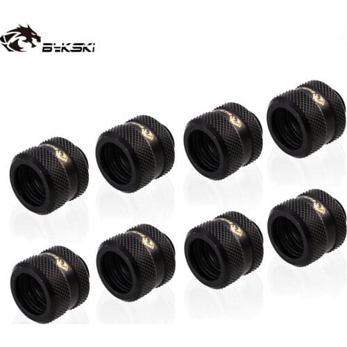 BYKSKI 8pcs/lot Hard Tube Fitting OD12mm/OD14mm/OD16mm Hand Compression Copper Fitting G1/4' use for PMMA/PETG Rigidity Tube