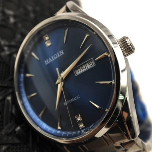 HAIQIN Mens watches Business mechanical Mens Watches top brand luxury watch men Blue watch waterproof Reloj mecanico de hombres