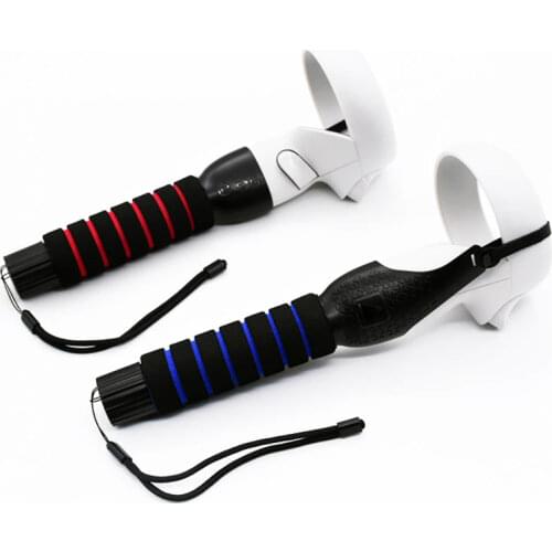 Dual Handles Gamepad for Oculus Quest 2 Extension Grips for Oculus Quest Long Stick Controllers Playing Beat Saber Games