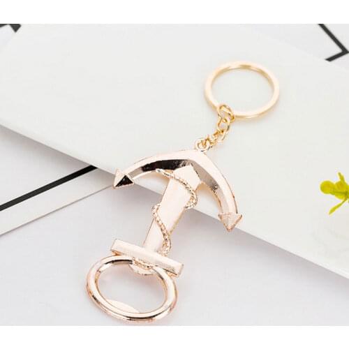 Key Ring Vintage Anchor Key Ring Creative Metal Alloy Zinc Bottle Opener Wedding Souvenir Rose Gold