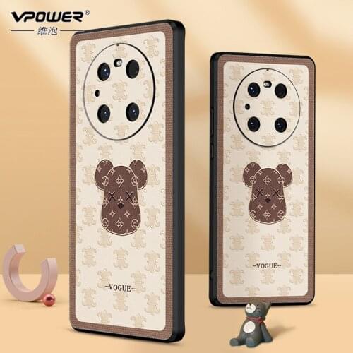 Leather Teaxture Bear Case For Huawei P40 P40 Pro Plus Mate 40 pro Soft TPU Silicone case For Huawei Mate40e mate 40 Cover