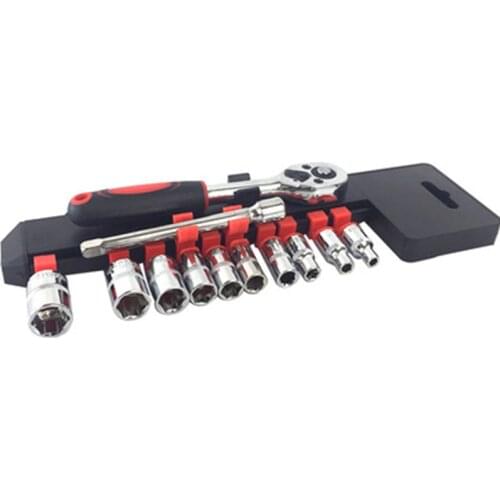 Crv quick release reversible ratchet socket wrench set tools with hanging rack 1/4" 3/8" 1/2" drive sockets set